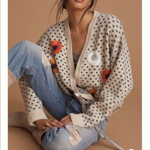 Bel Kazan Anthro floral embroidered cardigan